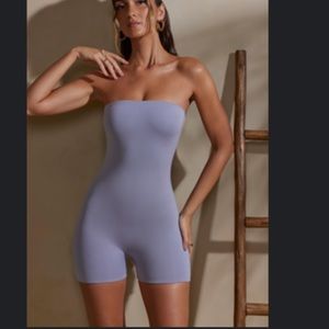 Oh Polly Strapless Lavender Romper